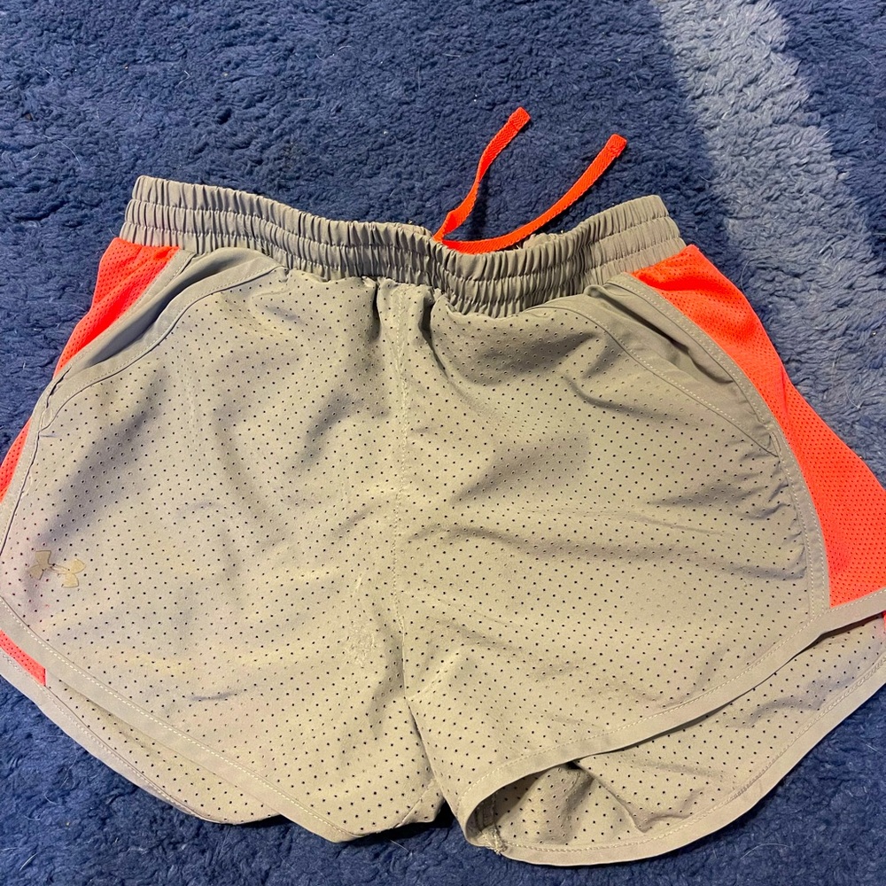 Under Armour tennis shorts, grey and bright pink